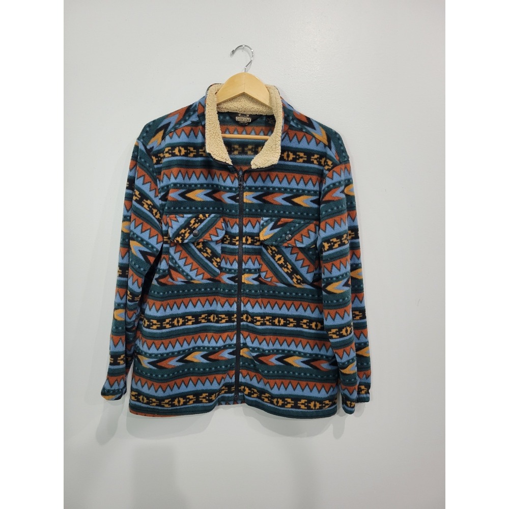 Guide‎ Gear Men's Fleece Jacket Aztec Print Sherpa Collar Zip Up Size M